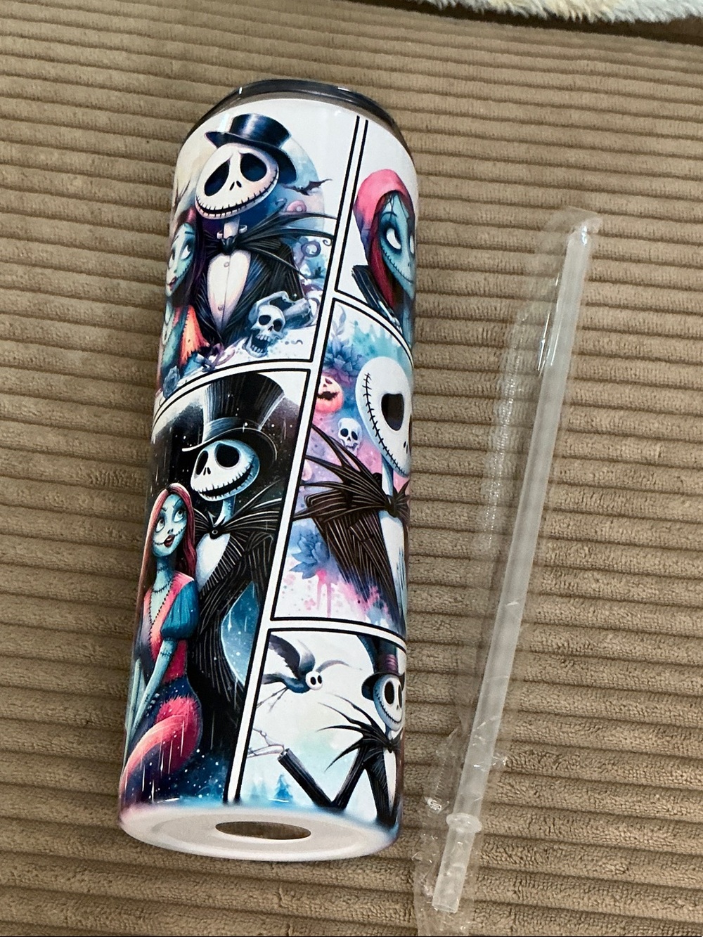 Nightmare Scene Stainless Tumbler with Straw - Multi